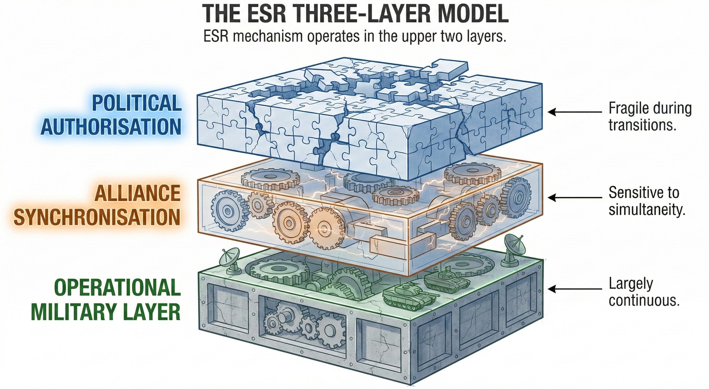 ESR Mechanism: Political authorisation layer vs operational continuity